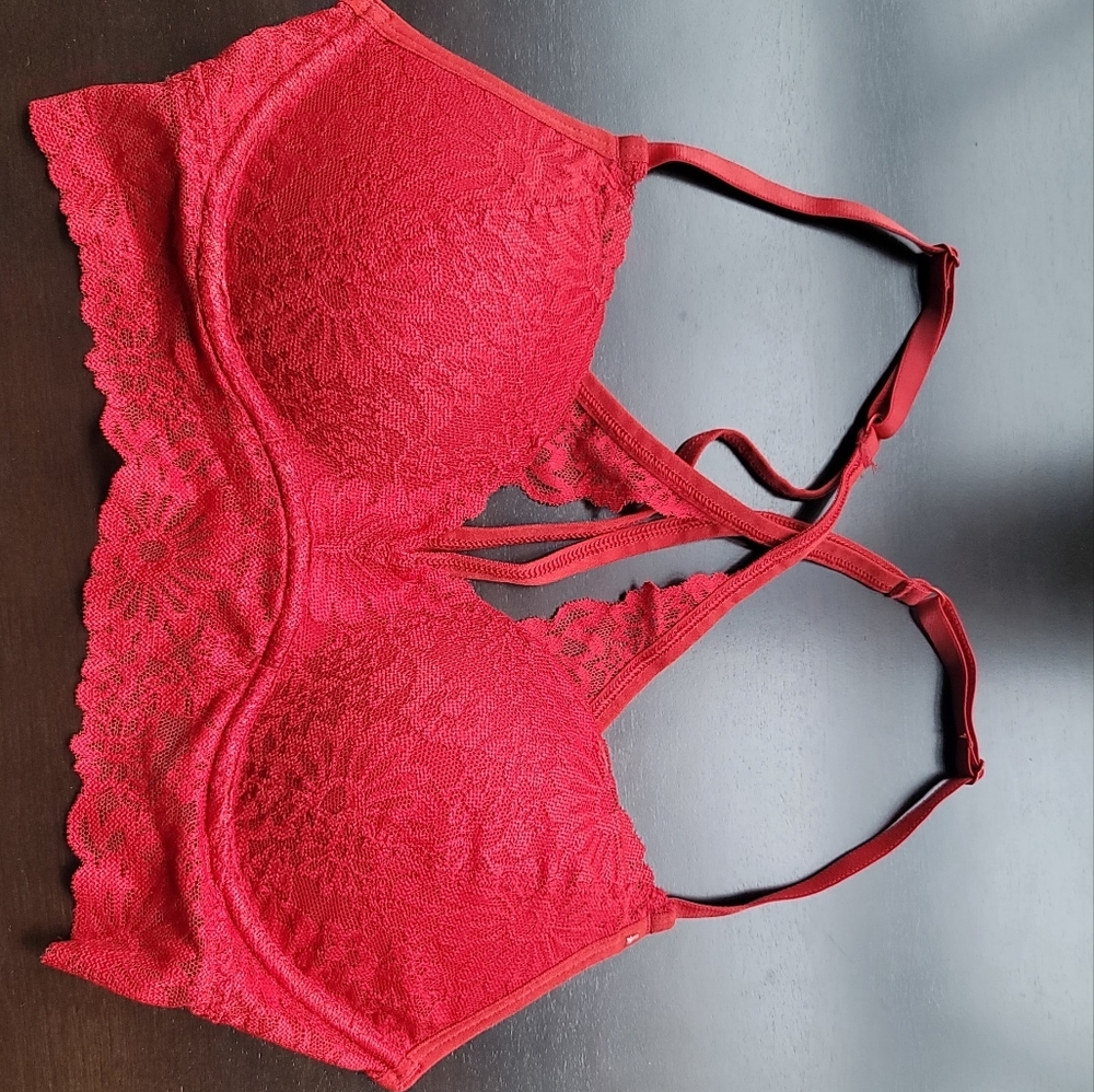 Victoria Secret PINK lace bra, Red size S/P Push up